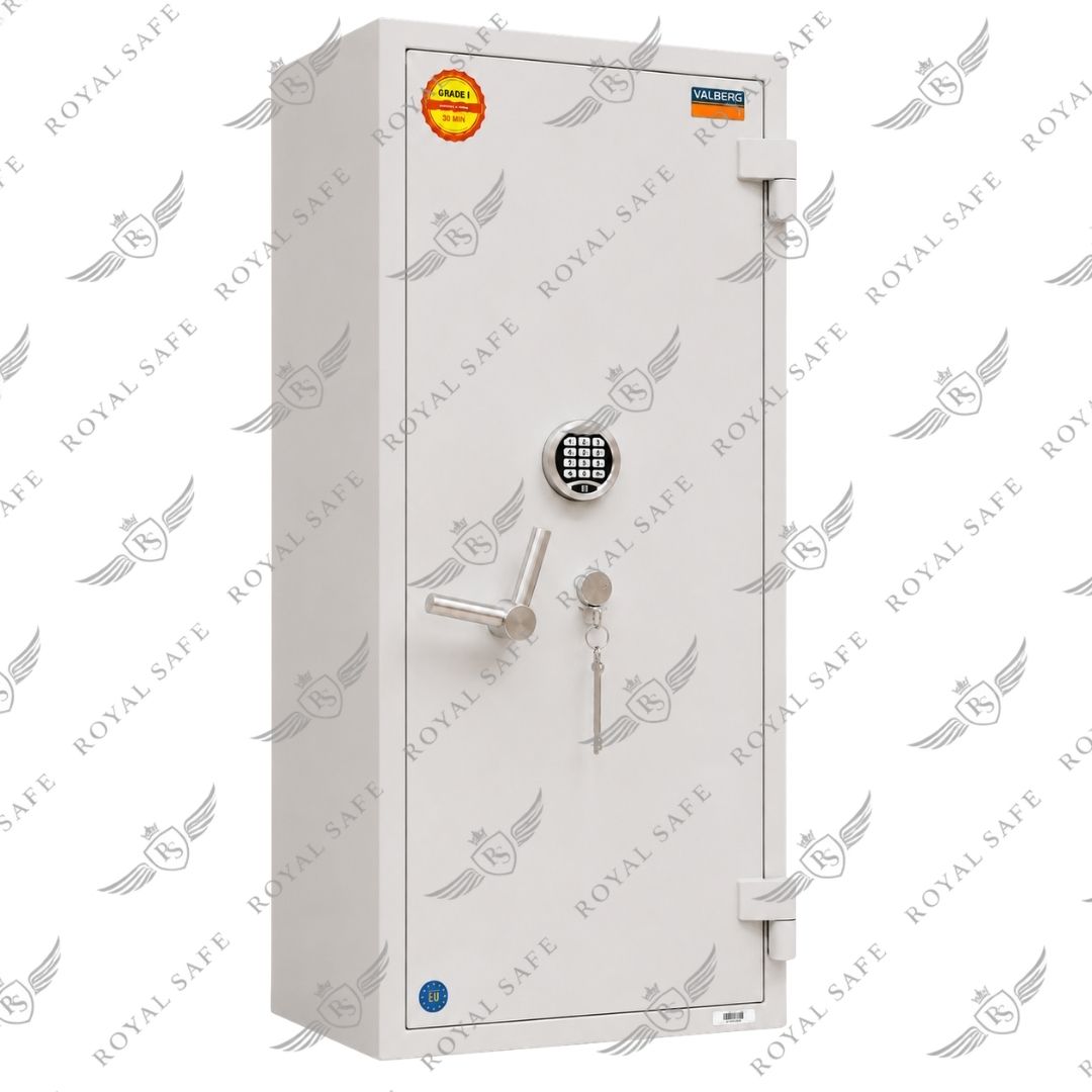 כספת שתי נעילות תקן EN 1143-1 Grade I (426 ק"ג) דגם ELKLG-12 1 כספת ELKLG-12 עם שתי נעילות תקן EN 1143-1 Grade I סגורה – מבט חזיתי